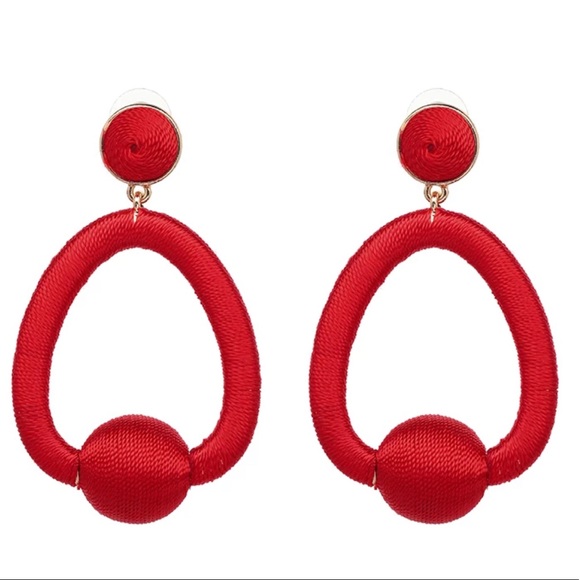 Massive red earrings - Picture 2 of 5